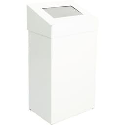 Poubelle métallique - 50 L - 38 x 68 x 25 cm Blanc - Image 2