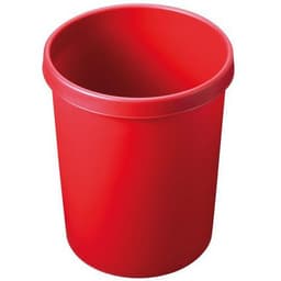 Corbeille ronde à papier en plastique - 45 L Rouge - Image 2