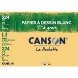 pochette Canson® papier à dessin blanc C à grain A3 10 feuilles 224g/m² - Image principale