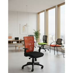 Chaise de bureau Ritz contact synchrone dossier résille coloris noir - Image 2