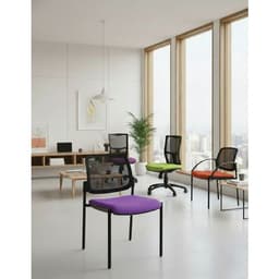 Chaise de bureau Ritz contact synchrone dossier résille coloris noir - Image 4