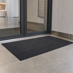Tapis d'entrée polypropylène à chevrons 90 x 60 cm Anthracite - Image 6