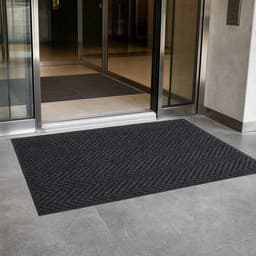 Tapis d'entrée polypropylène à chevrons 90 x 60 cm Anthracite - Image 7
