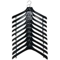 Lot de 10 cintres SJ45 en plastisque sans barre de pantalon noir - Image 5