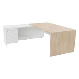 Bureau droit Allegra + retour sur caisson 3 tiroirs + tirette plumier - Image principale