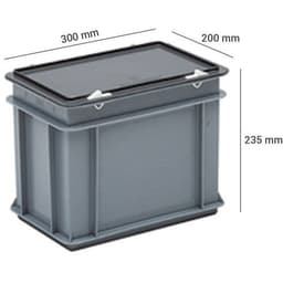 Bacs à couvercle RAKO gris - 300x200mm - 5 et 9 L, Capacité : 9 L - Image 2