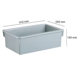 Bac de transport gris argent L HT:410 mm l HT:250 mm - Image 2
