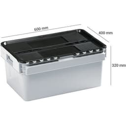 Bac std couvercle intégré H 283 mm Gerbage Couvercle Noir Coloris:Gris - Image 2