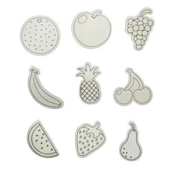 Pack d'aimants Fruits en bois à colorier - 9 pcs - Image 2