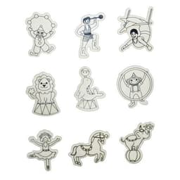 Pack d'aimants Cirque en bois à colorier - 9 pcs - Image 3