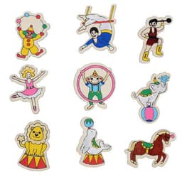 Pack d'aimants Cirque en bois à colorier - 9 pcs - Image 2