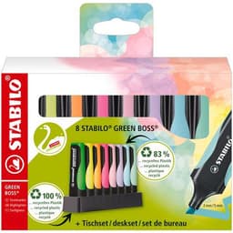 Set de 8 surligneurs STABILO GREEN BOSS pastel/fluo - Image principale