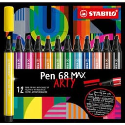 Etui de 12 feutres pointe biseautée STABILO Pen 68 MAX ARTY - Image principale