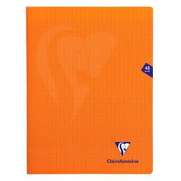 Mimesys cahier piqué polypro 24x32cm 48p séyès Orange - Lot de 10 - Image principale