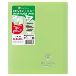 Koverbook piqué polypro opaque Vert 17x22cm 96p séyès - Lot de 10 - Image principale