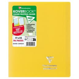 Koverbook piqué polypro opaque Jaune 17x22cm 96p séyès - Lot de 10 - Image principale