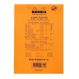 Bloc agrafé Rhodia ORANGE N 16 14,8x21cm 80f Q.5x5 80g - Lot de 10 - Image 4