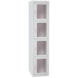 Vestiaire porte transparente 4 cases - P 500 mm - A monter - Manutan Expert - Image 3