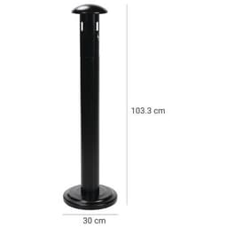 Cendrier colonne sur socle Manutan - 11L - Noir - Image 2