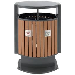 Poubelle d'extérieur tri sélectif Look au bois 2x39L - Image principale