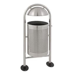Poubelle ronde d'extérieur avec protection pour la pluie 27L - Image principale