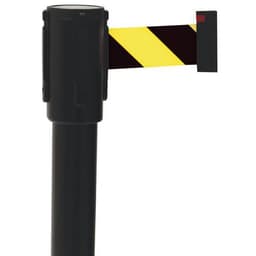 Poteau noir sangle jaune/noir 2m base emboîtable noir - Image 3