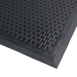 Tapis d'entrée extérieur en caoutchouc surface strié 90x150 Noir - Image principale