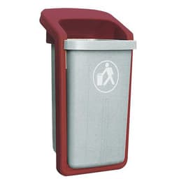 Poubelle urbaine Elégance 50 L gris/grenat SULO - Image principale