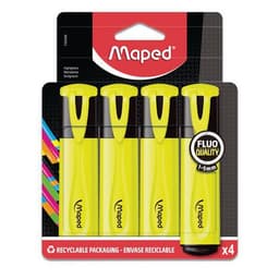 Gros fluo MAPED (Pochette de 4) - jaune - Image principale