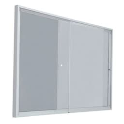 Vitrine intérieur porte coulissante fond acier coloris gris H 68 cm x L 137 cm - Image principale