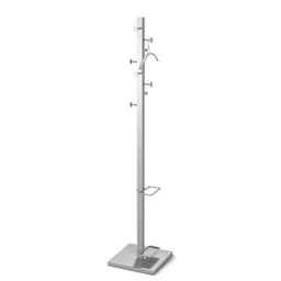 Portemanteau 8 patères et porte-parapluies en acier argent - Image principale