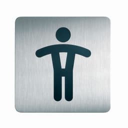Plaque signalétique acier toilettes hommes - Image principale