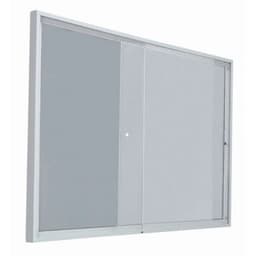Vitrine intérieur porte coulissante fond acier coloris gris H 68 cm x L 50 cm - Image principale