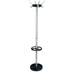 Portemanteau avec porte-parapluies public 4 patères coloris noir/argent - Image principale
