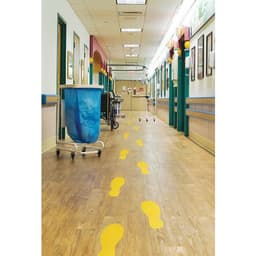 Lot de 10 Autocollant marquage au sol 10 pieds 300x100 jaune - Manutan - Image 4