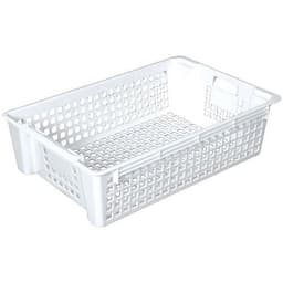 Caisse empilable emboîtable ajourée - GILAC, Coloris : Blanc - Image principale