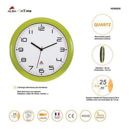 Horloge quartz Ø 30 cm cadran coloris anis - Image 2
