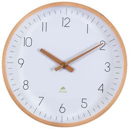 Horloge murale en bois TREE Verre Bois clair Fond blanc - Image principale