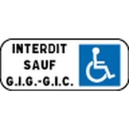 Panonceau pour panneaux de signalisation type B - M6h - Stationnement réservé aux personnes GIG-GIC - Image principale