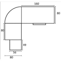 Mercure bureau droit+angle+tab Caiss 3 tiroirs L.160cm+L80cm Hêtre/alu - Image 3