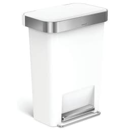 Poubelle à pédale rectangulaire 45L avec Liner Pocket, Coloris : Blanc - Image principale