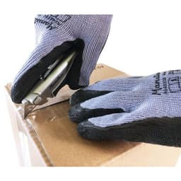 10 paires de gants tricotés enduits latex T10 Bleu/Noir - Image 12