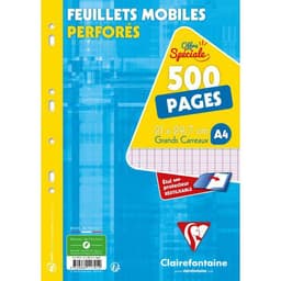 Feuillets mobiles perforés seyes 500 pages 90g 21x29.7 cm (Etui de 250) - Image principale