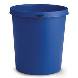 Corbeille ronde à papier en plastique - 30 L Bleu - Image principale