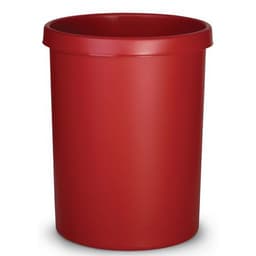 Corbeille ronde à papier en plastique - 45 L Rouge - Image principale
