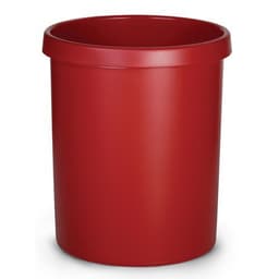 Corbeille ronde à papier en plastique - 30 L Rouge - Image principale