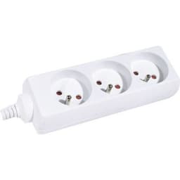 Multiprise 3 prises sans interrupteur blanche - 4,0 m - Image principale