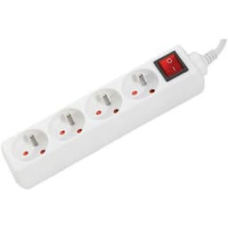 Multiprise 4 prises avec interrupteur blanche - 4,0 m - Image principale