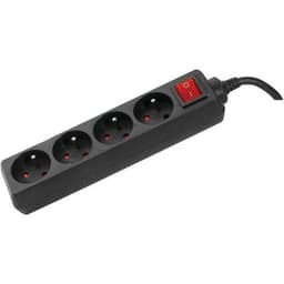 Multiprise 4 prises avec interrupteur noire - 1,5 m - Image principale
