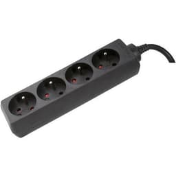 Multiprise 4 prises sans interrupteur noire - 4,0 m - Image principale